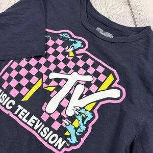 MTV Music Television Logo Shirt Men’s L Black Graphic Tee Official Licensed 2019